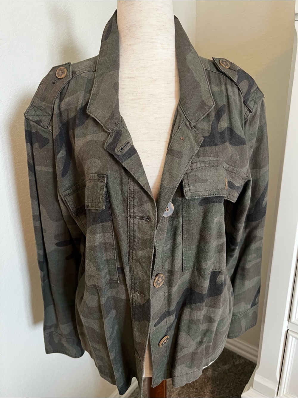 NWOT Time and Tru Olive Green Camo Utility Jacket - Picture 4 of 10
